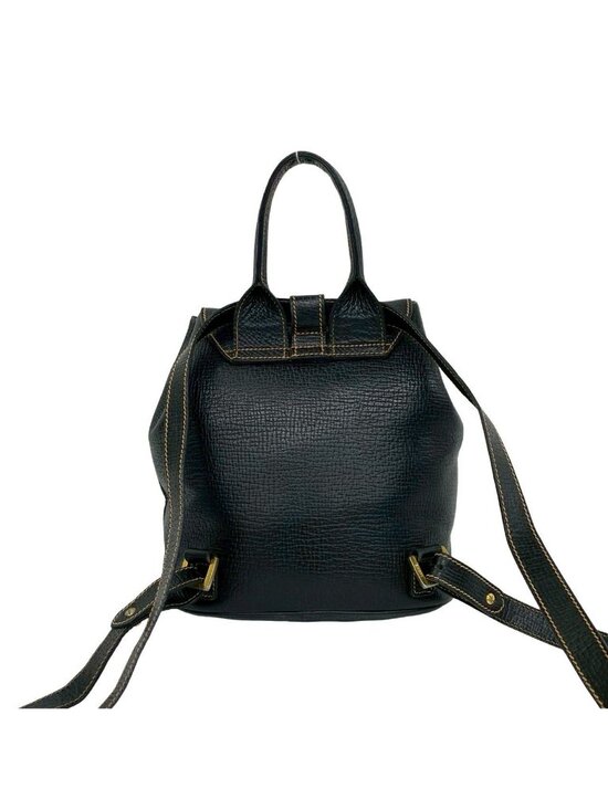 Loewe Vintage Logo Leather Turnlock Drawstring Backpack Black main image 7
